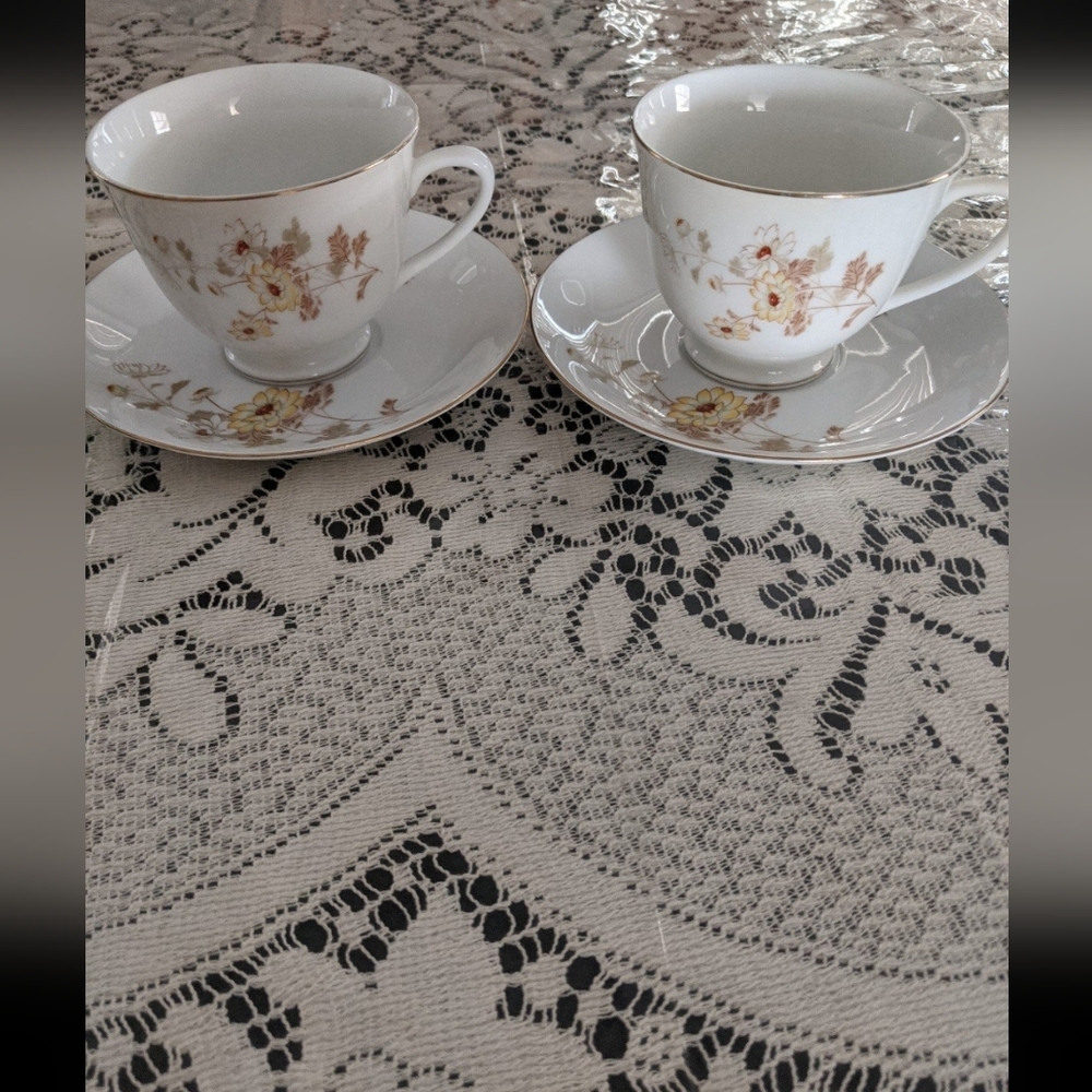 Vintage Retro Tea Cups Serveware Floral Elegant Decor Gift Spring